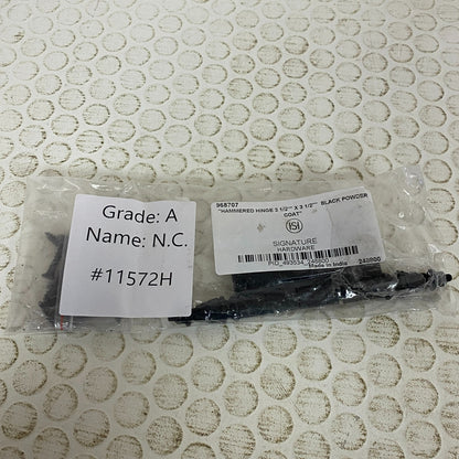 Signature Hardware Hammered Hinge 3 1/2" x 3 1/2" Black Powder Coat 1 Piece