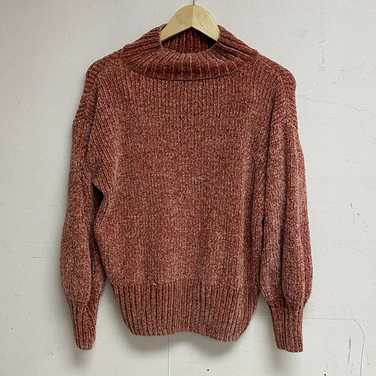 CYNTHIA ROWLEY Womens Small Turtle Neck Plush Sweater Top Pullover Pink Size M