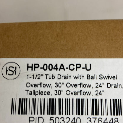 Signature Hardware 1-1/2" Tub Drain with Ball Swivel Overflow, 30" Overflow, 30"