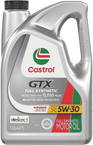 Castrol GTX Full Synthetic 5W-30 Motor Oil 5 Quart Jug Advanced Protection