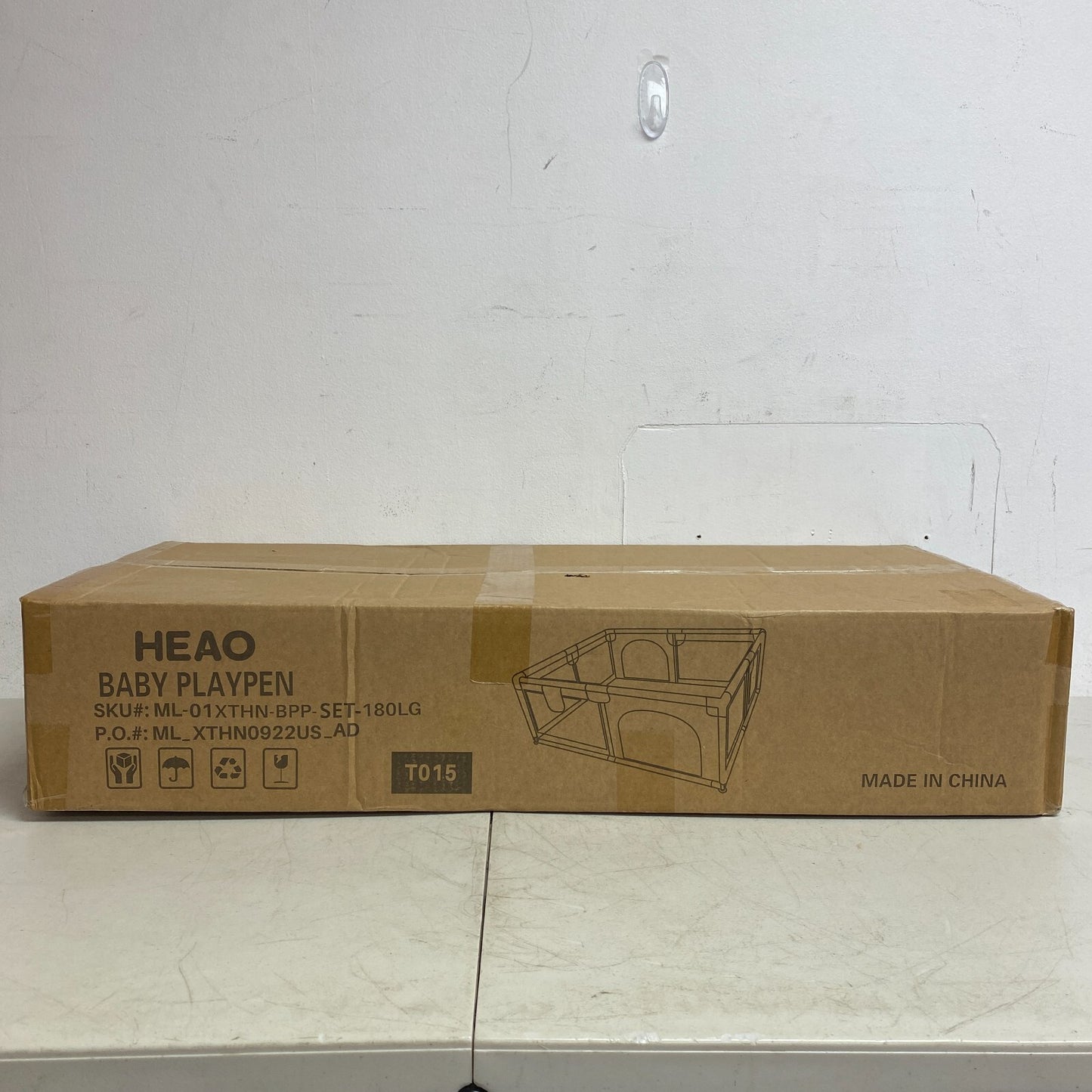 HEAO Light Grey Breathable Mesh Baby Play Pen (38.61"x15.6"x5.46") New!