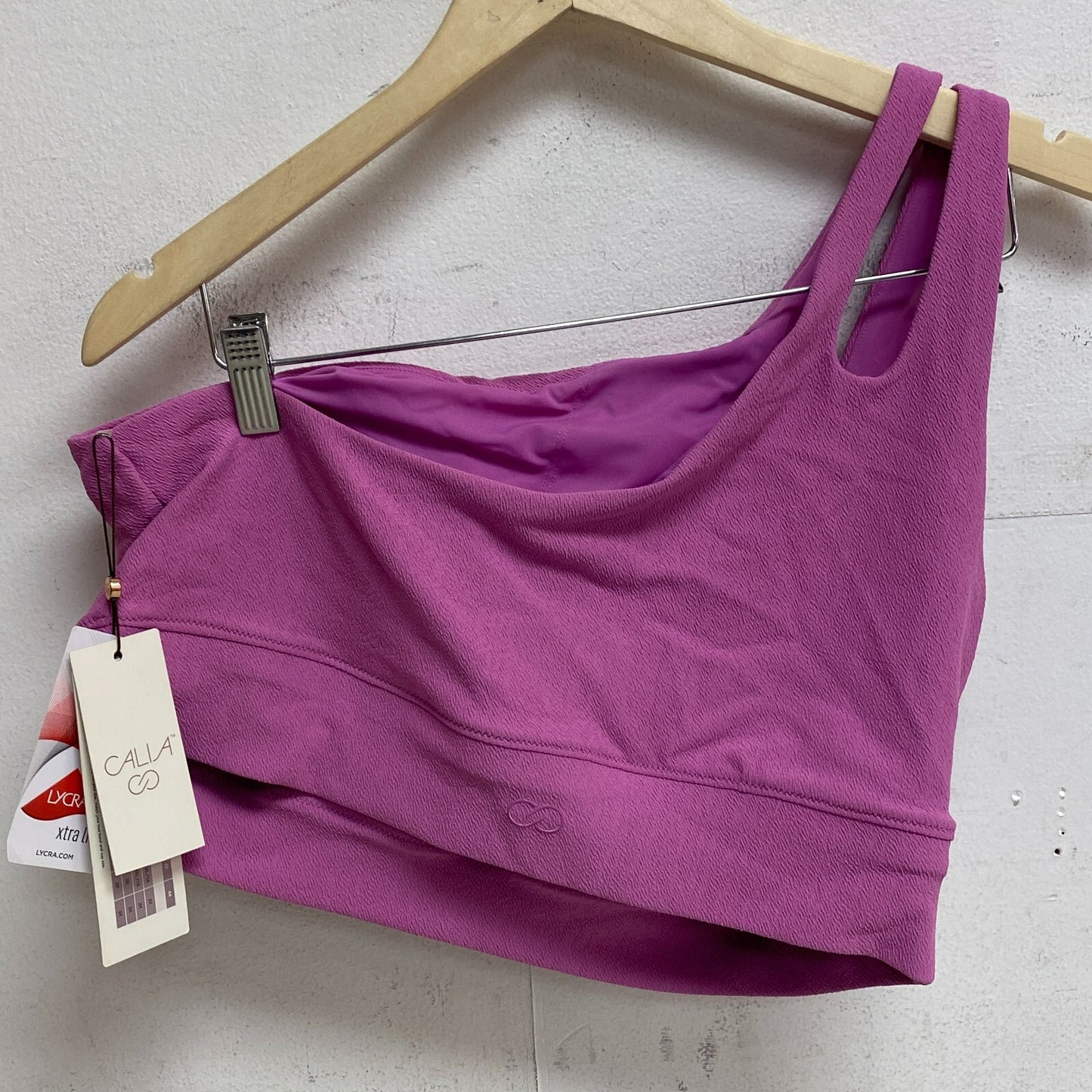 Calia Womens One Shoulder LL Top Geranium Purple Solid WSA22210T