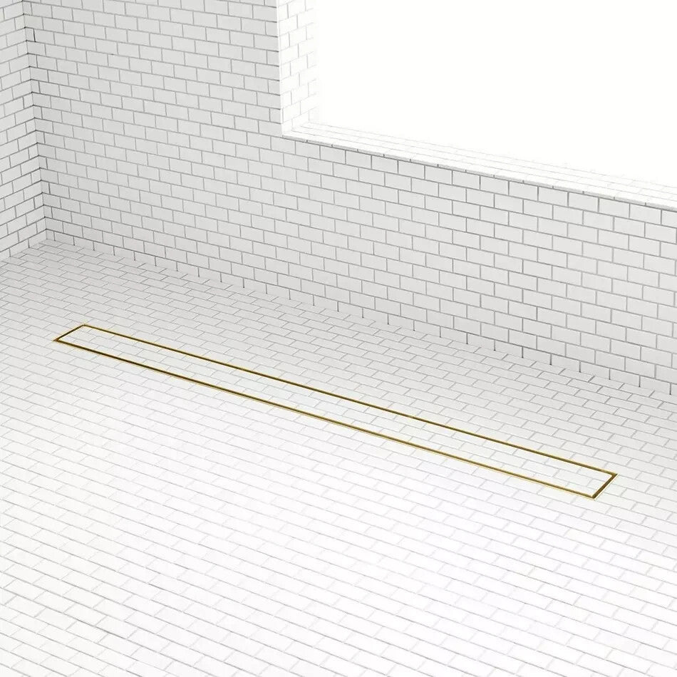 Signature Hardware 40" Cohen Linear Tile-in Shower Drain - Brushed Gold