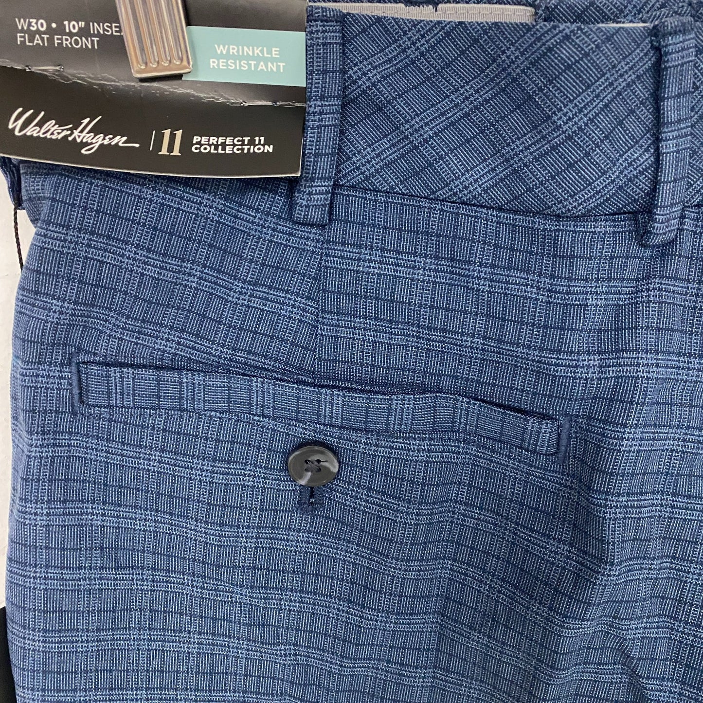 Walter Hagen Mens Perfect 11 Tonal Plaid Short Navy MGA14163