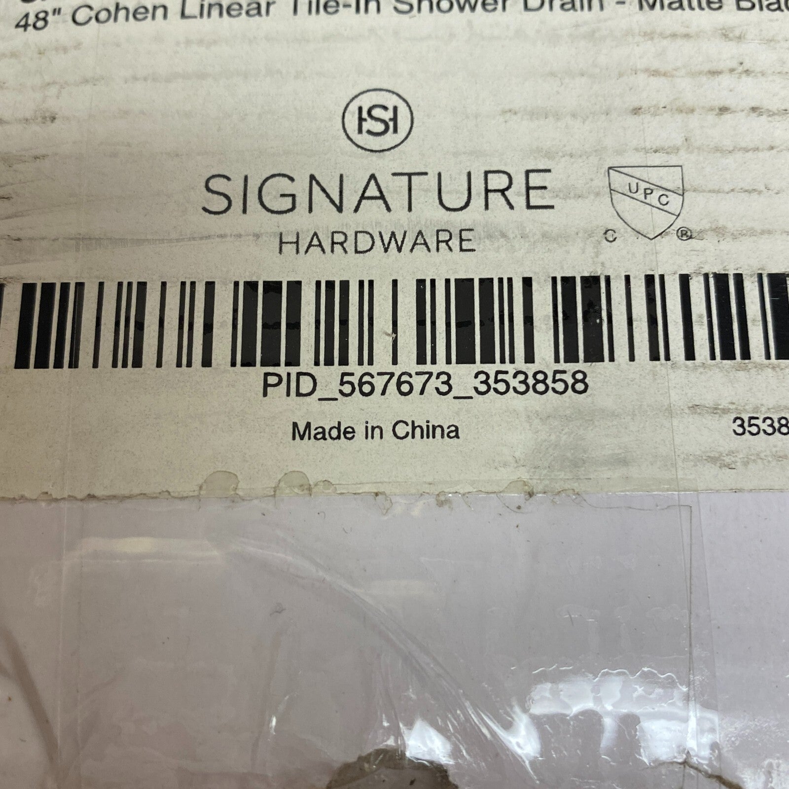 Signature Hardware 48" Cohen Linear Tile-In Shower Drain - Matte Black