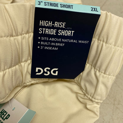 DSG Women's 3â High Rise Waistband Shorts Light Sand Solid Performance DAW1232