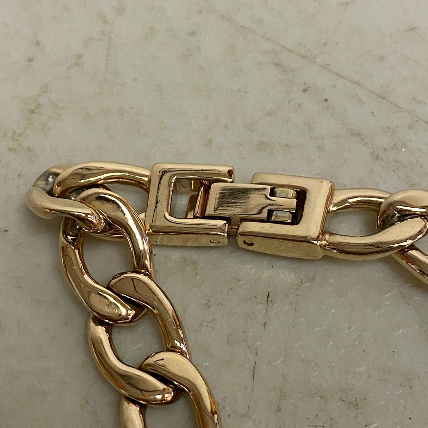 Armitron Women link bracelet with charm watch with key and lock charms 75/5067RG