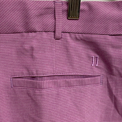 Walter Hagen Mens Performance 11 Micro Lines Golf Shorts Bright Magenta/ White