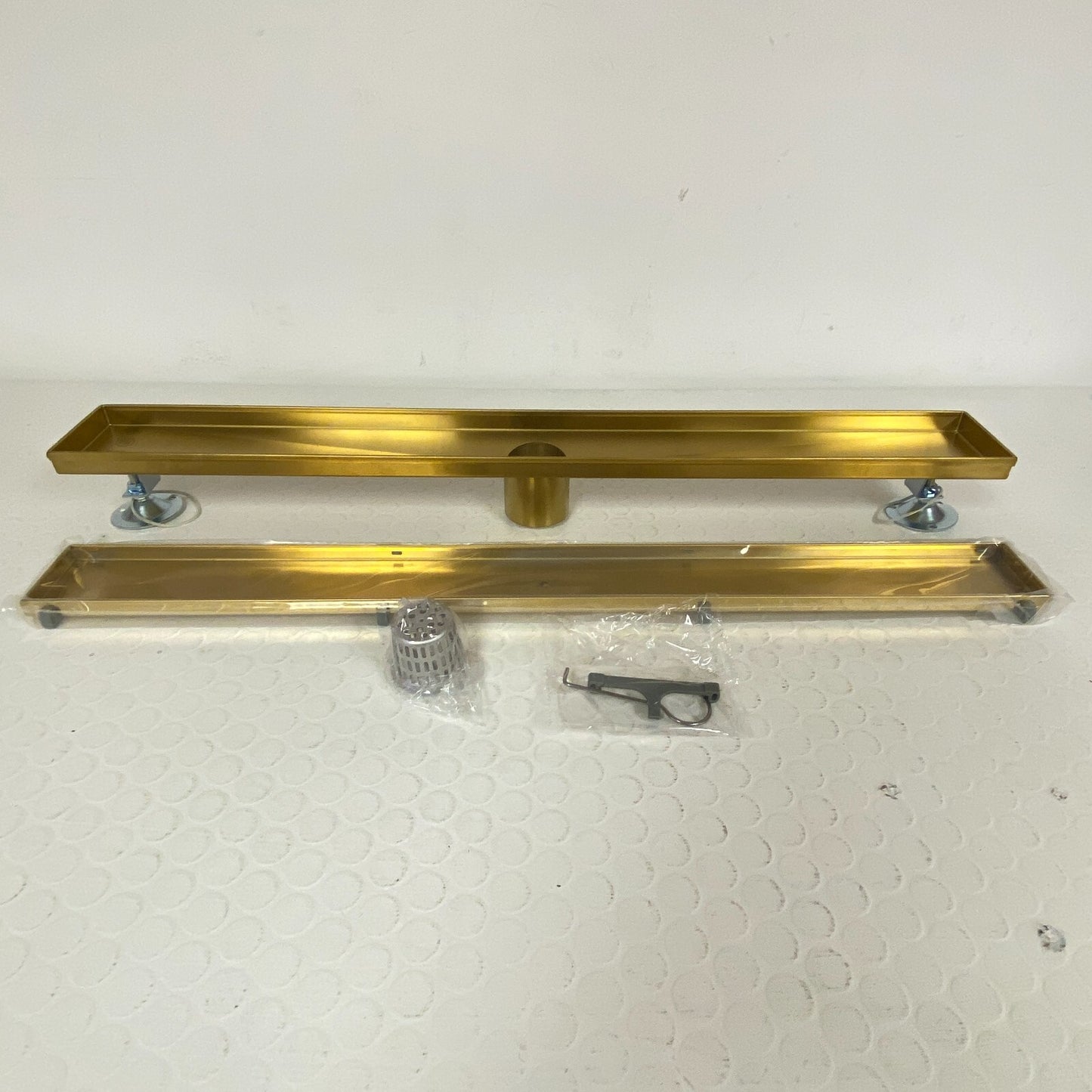 Signature Hardware 28" COHEN LINEAR TILE-IN SHOWER DRAIN-POLISHED BRASS