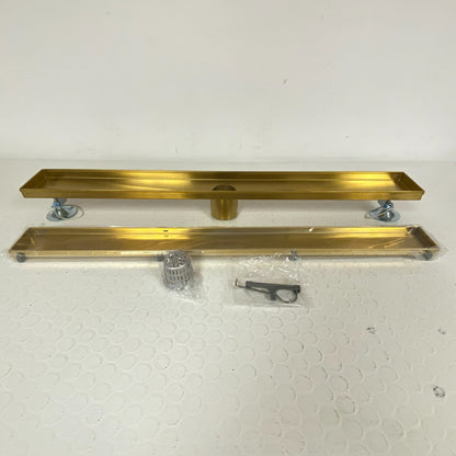 Signature Hardware 28" COHEN LINEAR TILE-IN SHOWER DRAIN-POLISHED BRASS