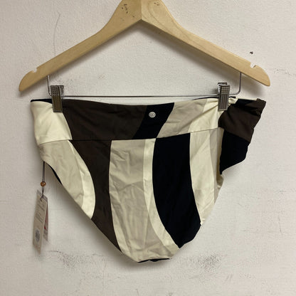 Calia Women's Shirred V Front Mid Rise Bottom Wavy Block Neutral WSA23415PRT New