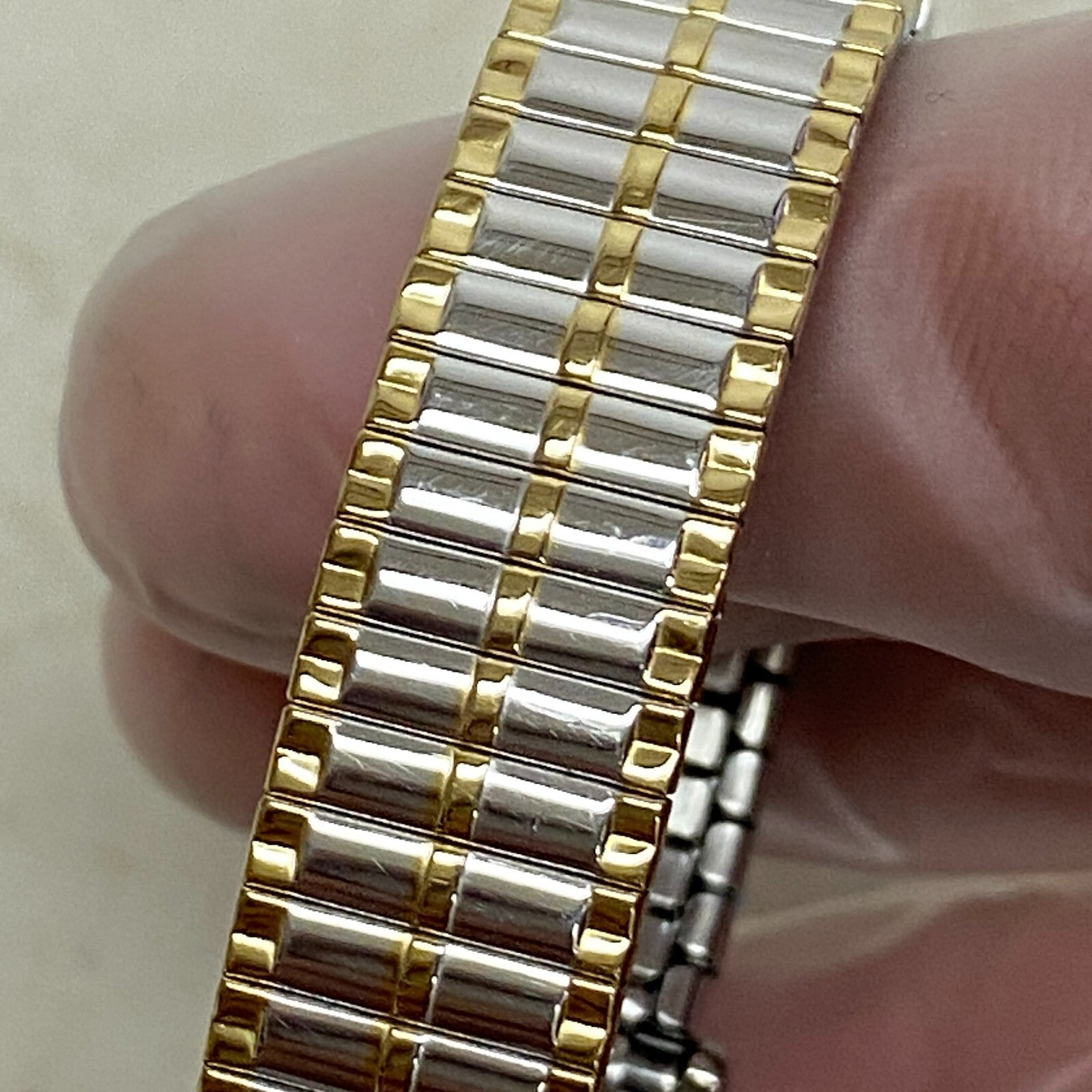 Armitron Watch Japan Quartz Women Dual Tone Gold Plated Stretch Steel 75/5420TTG