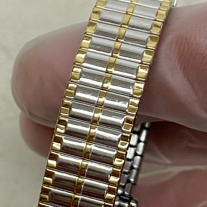 Armitron Watch Japan Quartz Women Dual Tone Gold Plated Stretch Steel 75/5420TTG