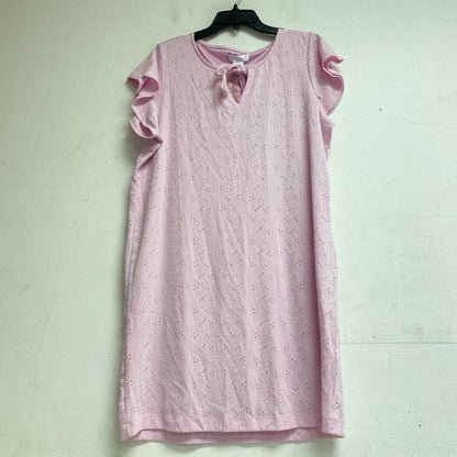 Stella Parker Women's Eyelet Flutter Sleeve Dress Size Large Color: Calm Pink
