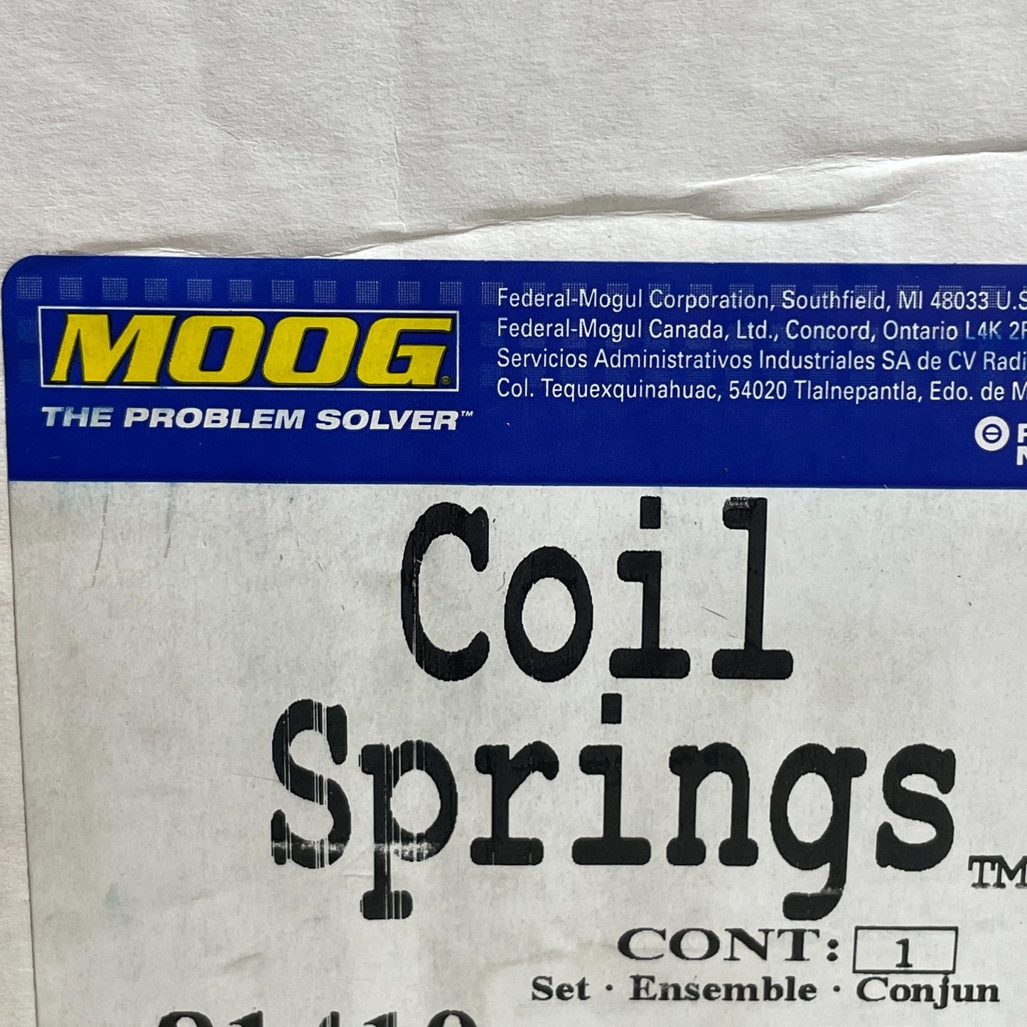 MOOG 81410 Front Coil Spring Set Toyota Camry 2007-2011 4-Cyl Pair