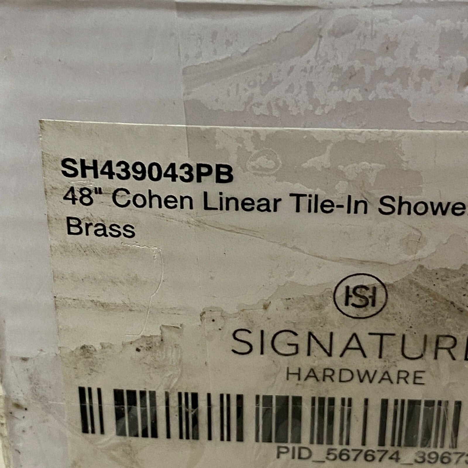 Signature Hardware 48" Cohen Linear Tile-In Shower Drain - Polished Brass