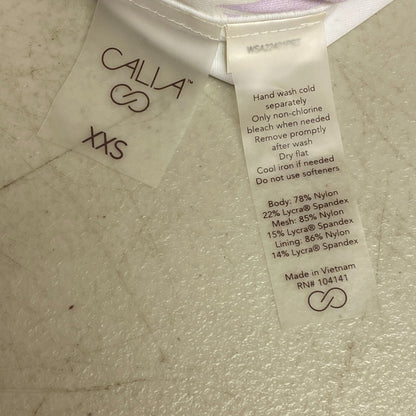 Calia Womens HR Twist Front Bottom bikini Watercolor Palms Multi  WSA22401PRT