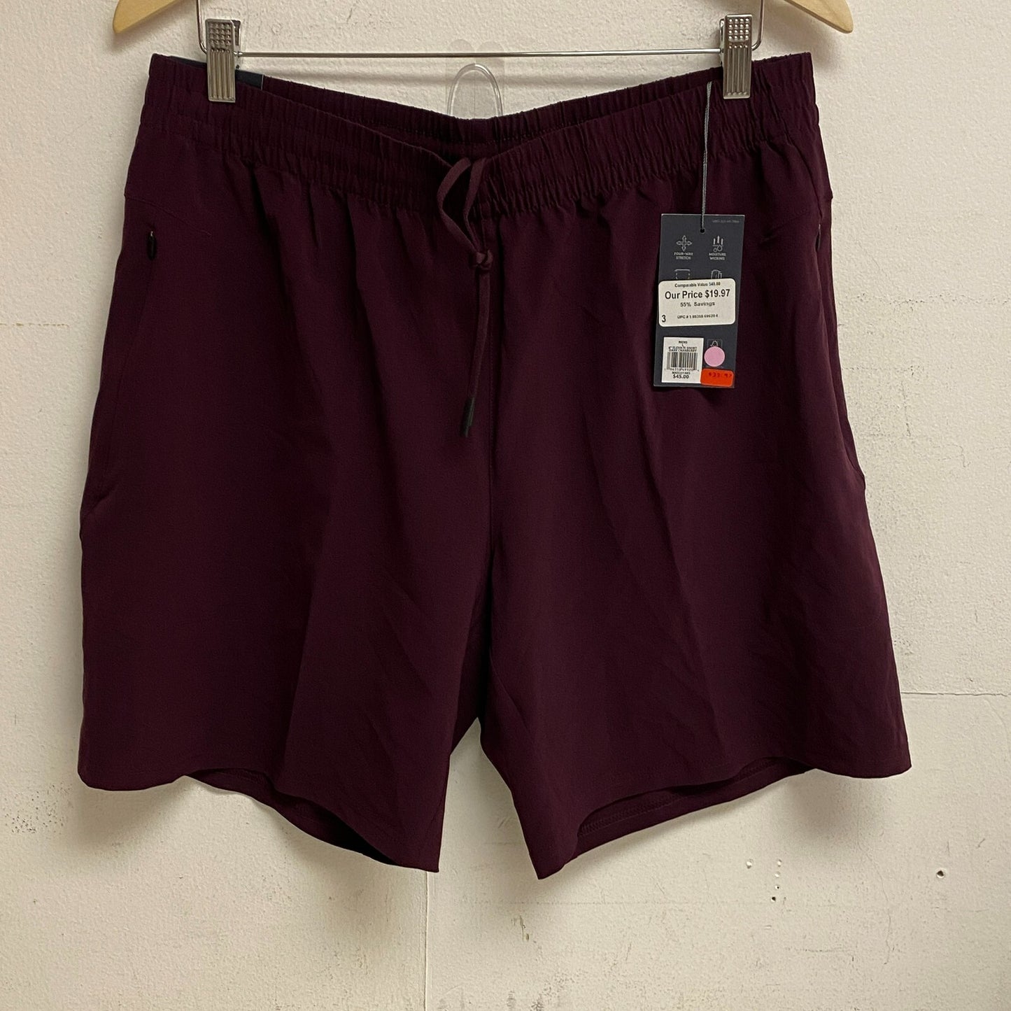VRST Mens Elevate 8" inseam Run Shorts Dark Cranberry Summer Trendy MAX231403