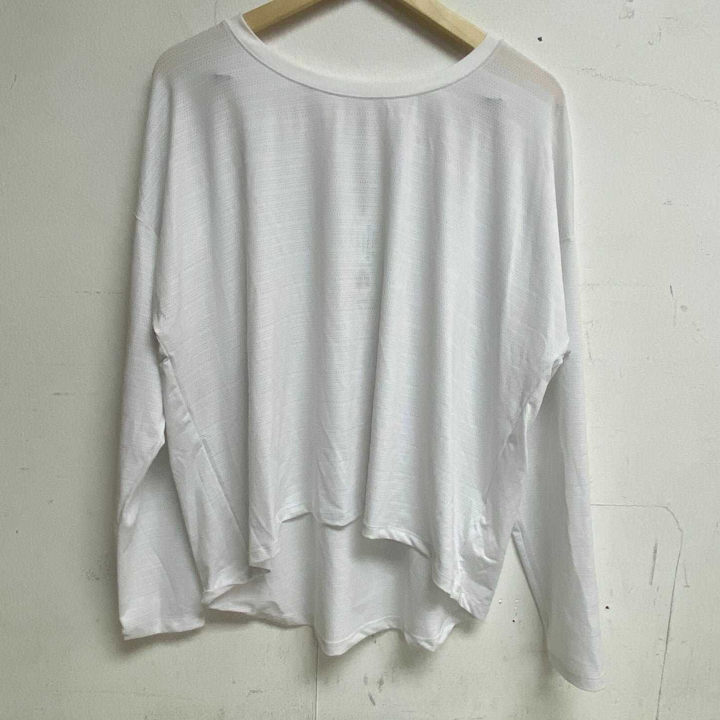 Calia Women's Stripe Pointelle Long Sleeves Blouse Pure White WAX11173S New