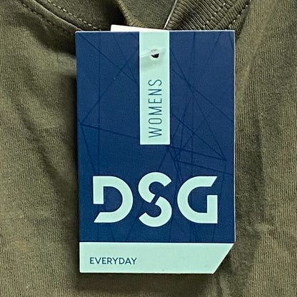 DSG Women's Everyday Relaxed Cotton Muscle Tank Inky Olive DAW131000 New