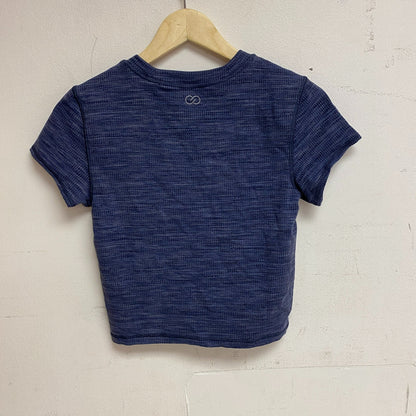 Calia Womens Cropped Rib Short Sleeve Ardosia Slate Multi Short Sleeve WAX31314J