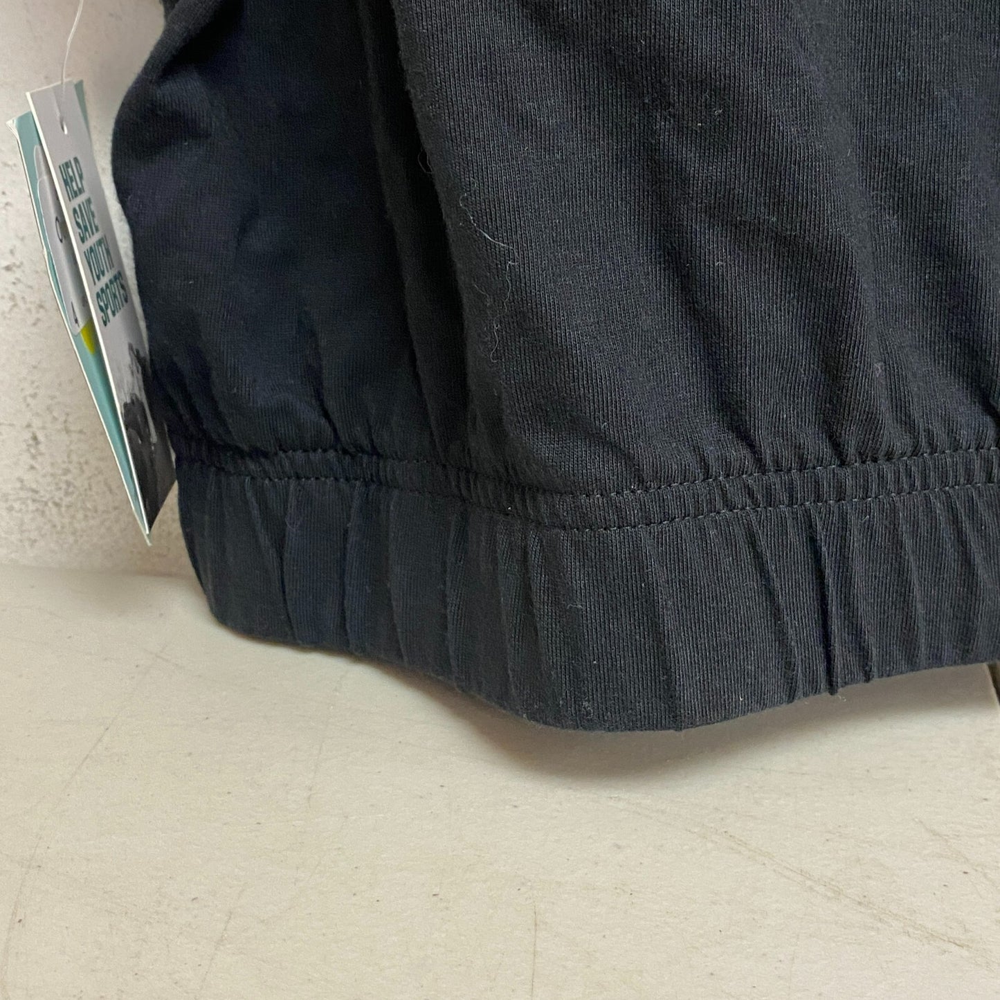 DSG Women's Cinched Hem T-Shirt Pure Black Solid Short Sleeve DAW12116