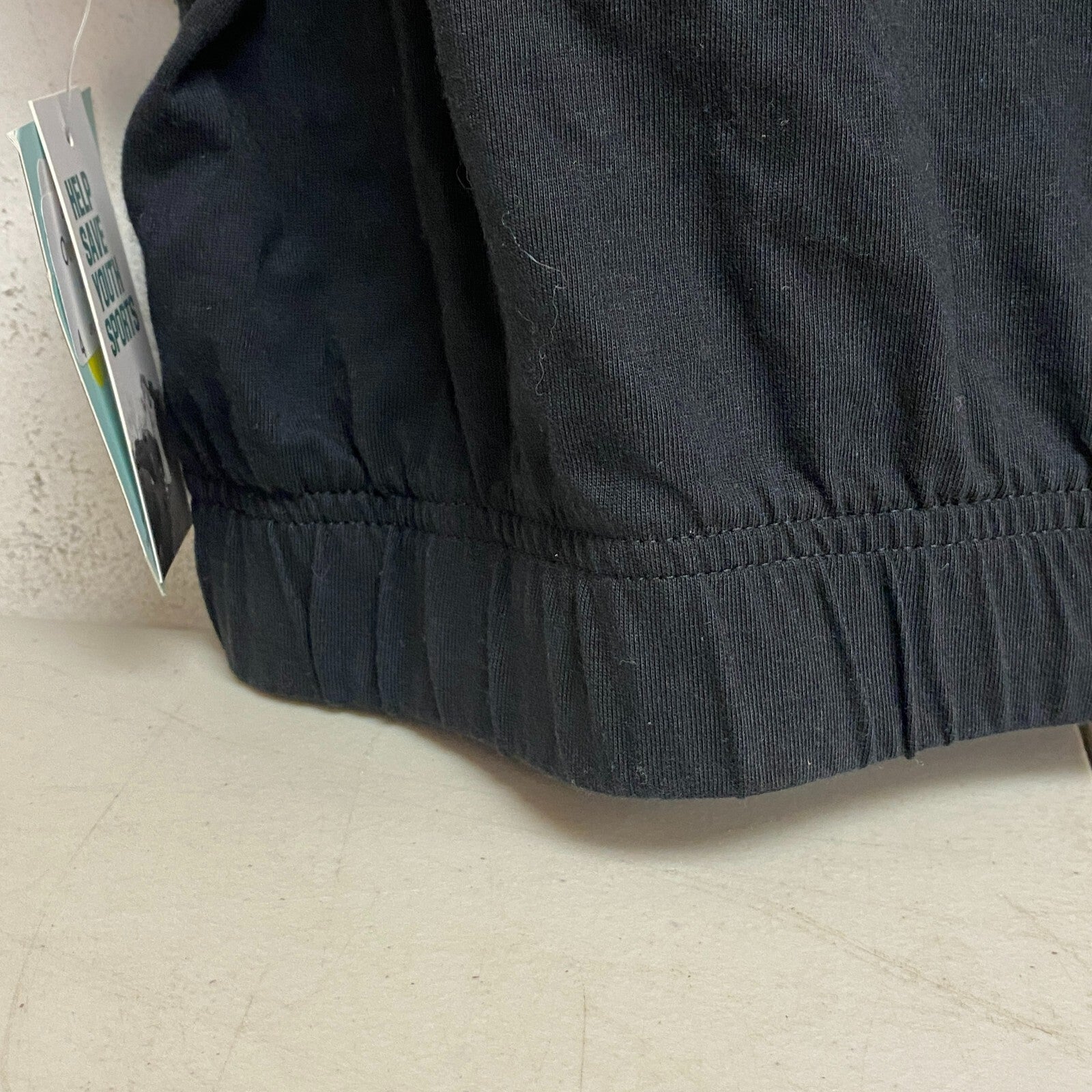 DSG Women's Cinched Hem T-Shirt Pure Black Solid Short Sleeve DAW12116