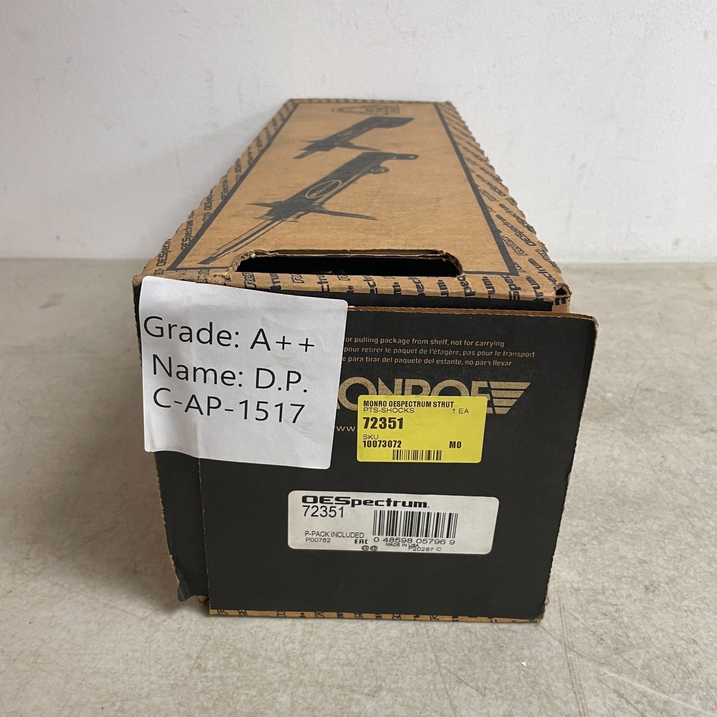 Monroe 72351 Spectrum Strut Front Driver Side Left Shock Assembly Replacement