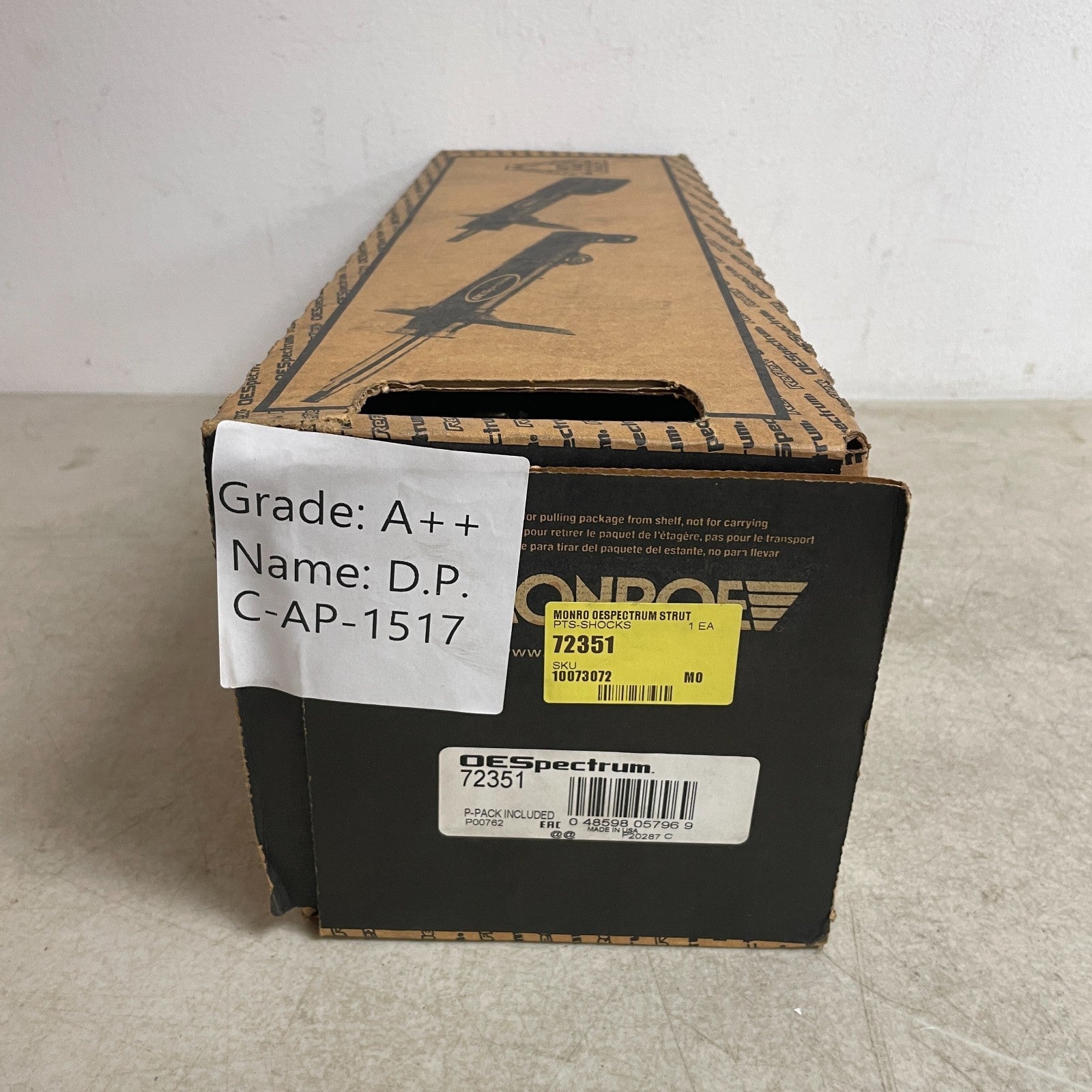 Monroe 72351 Spectrum Strut Front Driver Side Left Shock Assembly Replacement