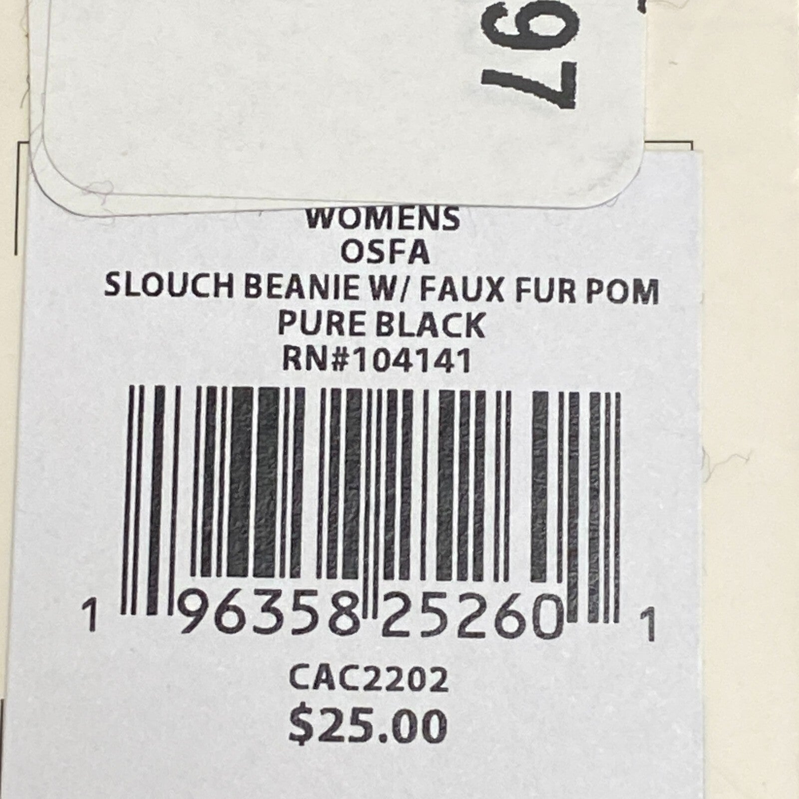 Calia Womens Slouch Beanie W/ Faux Fur Beanie  Pom Pure Black CAC2202