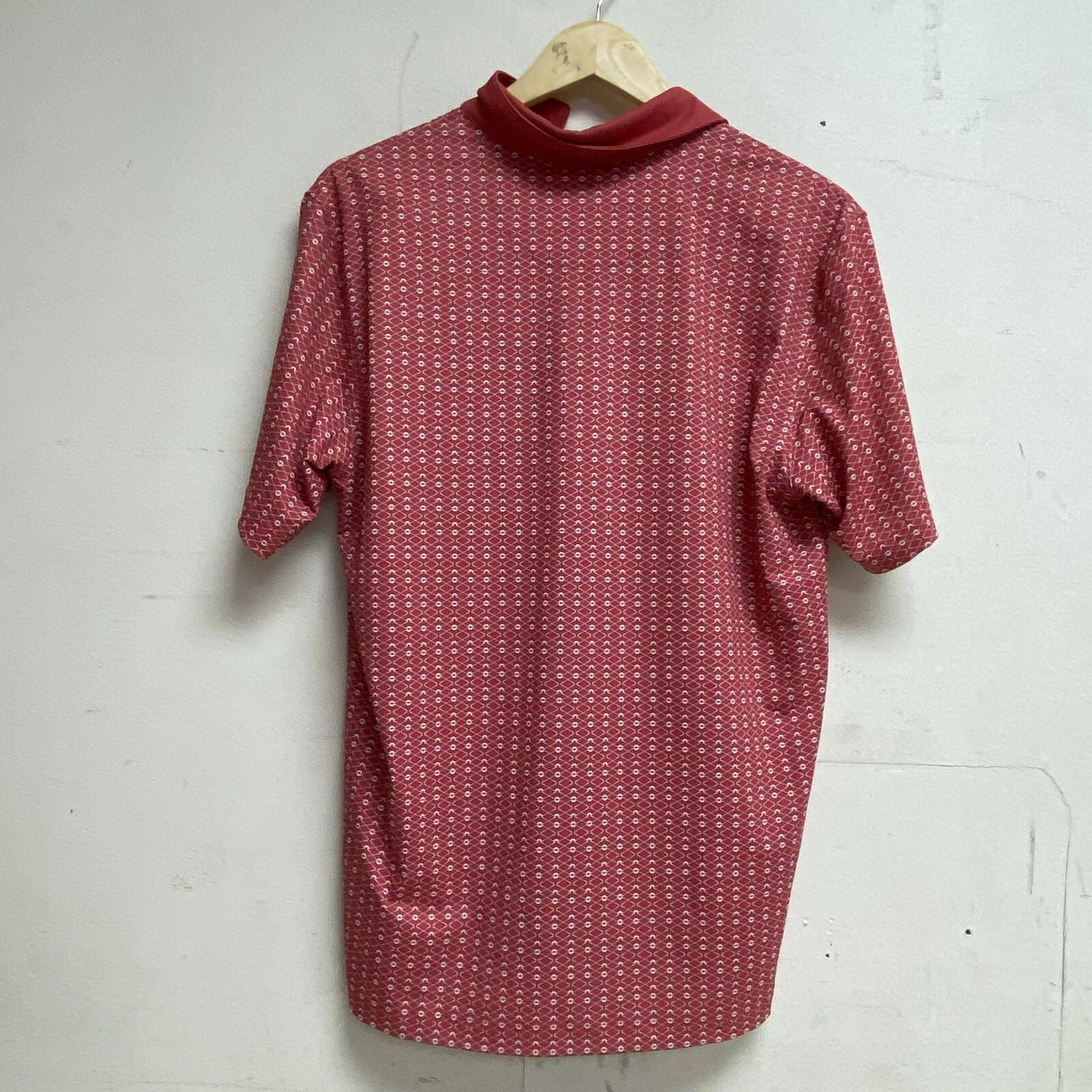 Walter Hagan Mens P11 Geo Club Print Polo Geo Club Dark Coral MGA11476