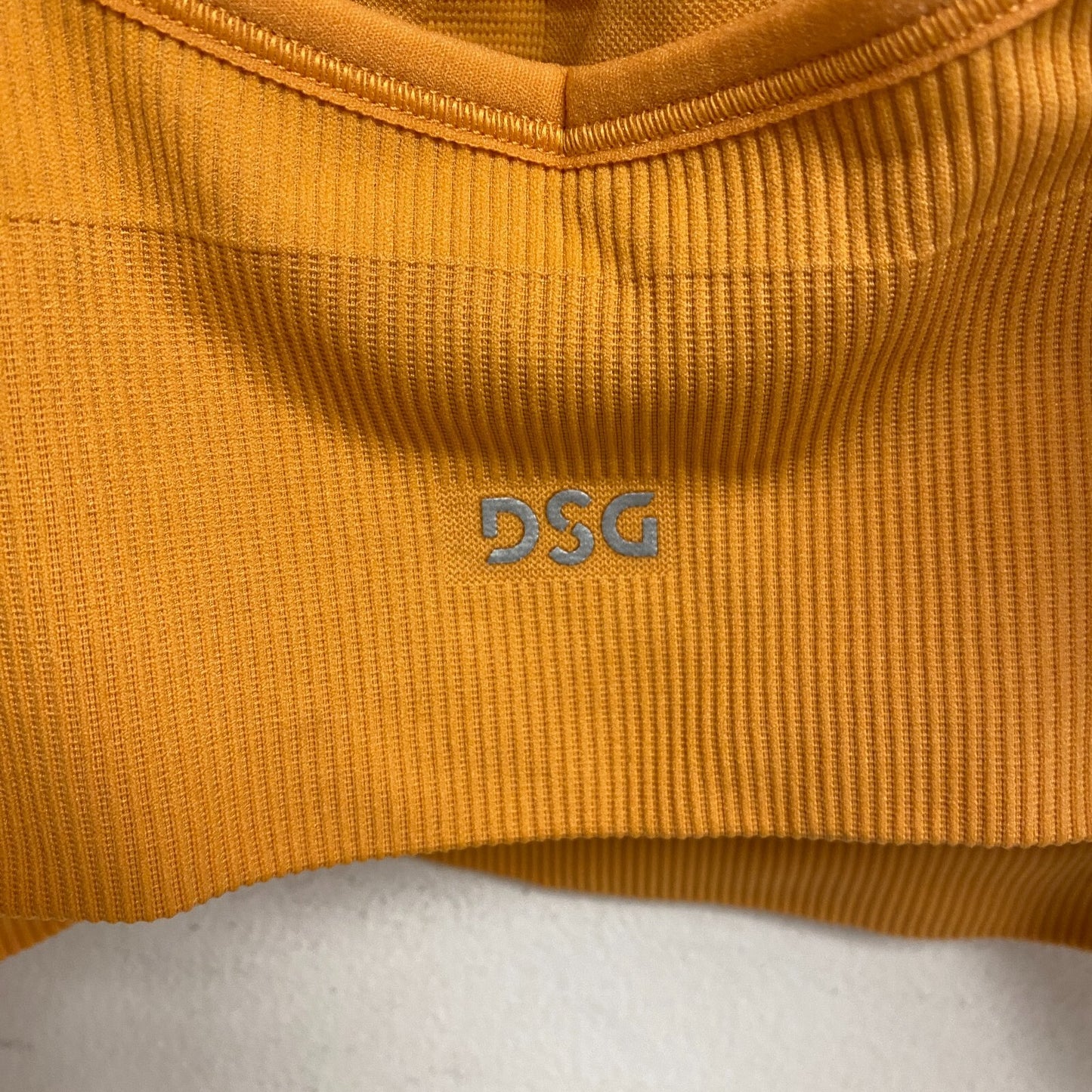 DSG Women's Low Support Seamless Ribbed Halter Strappy Bra Light Orange DAW11710