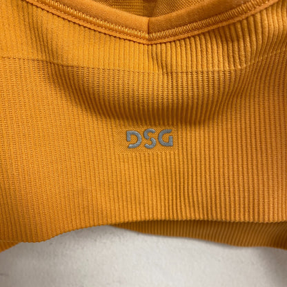 DSG Women's Low Support Seamless Ribbed Halter Strappy Bra Light Orange DAW11710