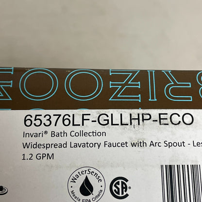 Brizo Invari 8‑1/4″ Widespread Lavatory Faucet Arc Spout Luxe Gold  No Handles