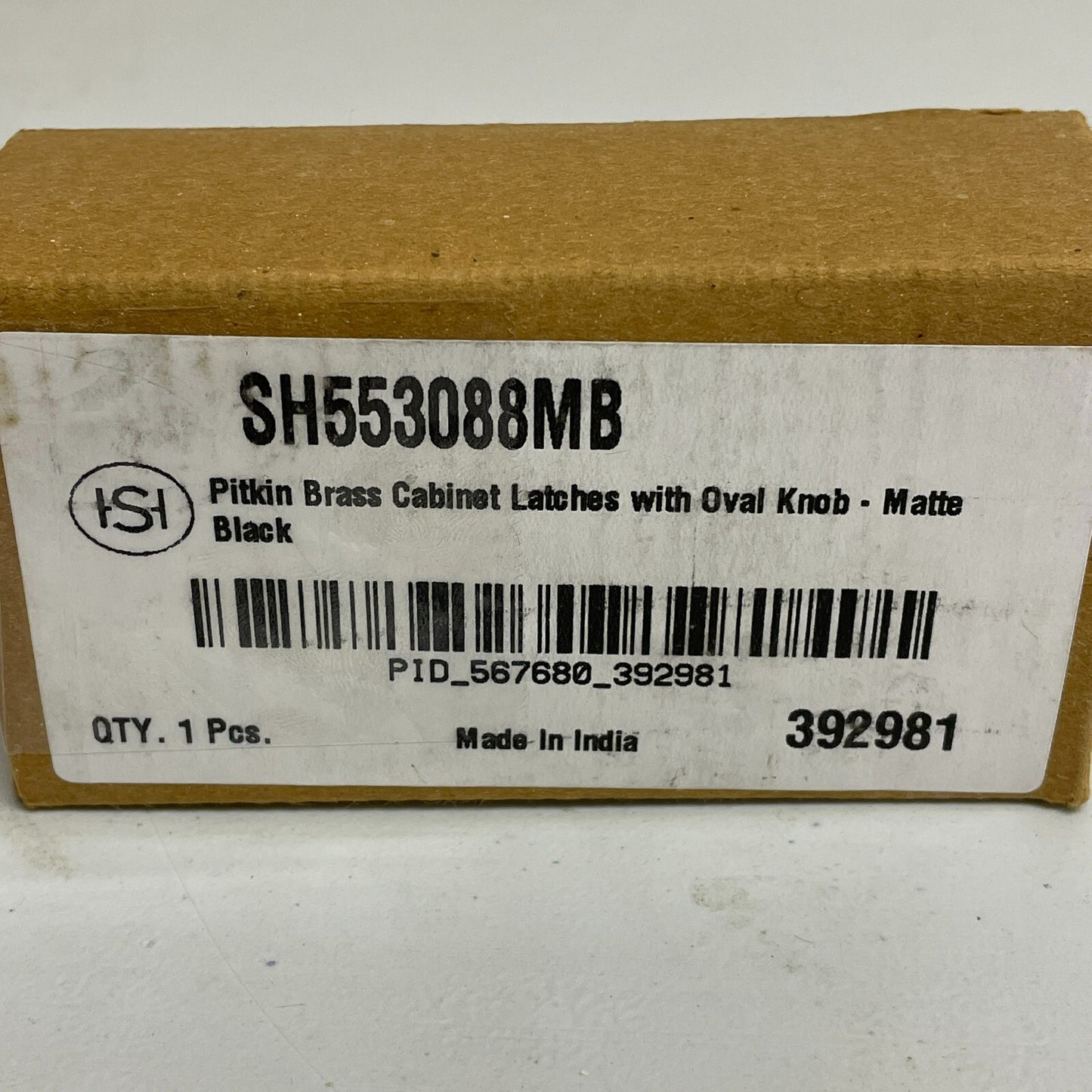 Signature Hardware Pitkin Brass Cabinet Latches with Oval Knob - Matte Black