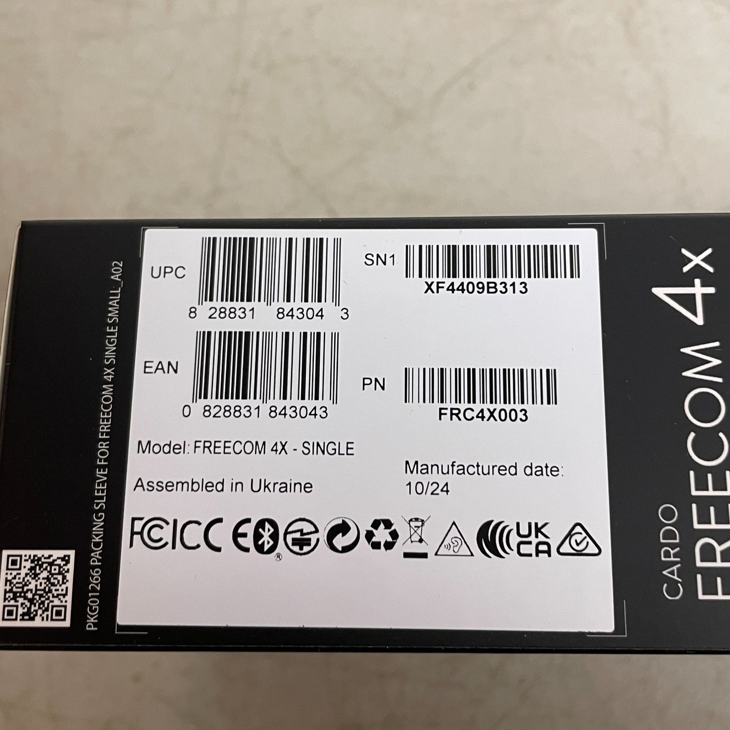 Cardo FREECOM 4X Single Bluetooth Intercom Built-In Voice Assistant Headset