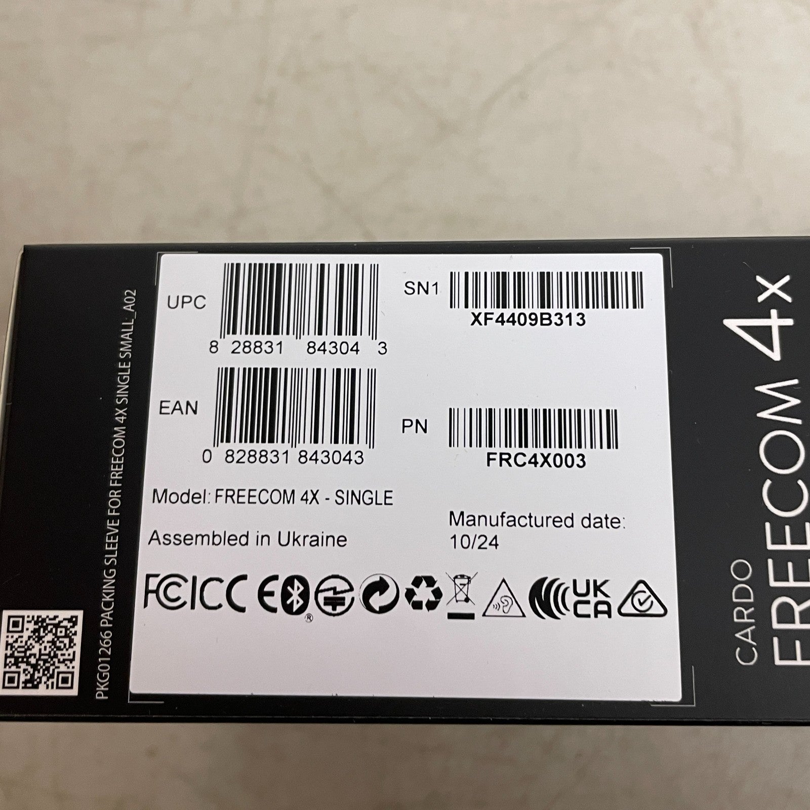 Cardo FREECOM 4X Single Bluetooth Intercom Built-In Voice Assistant Headset