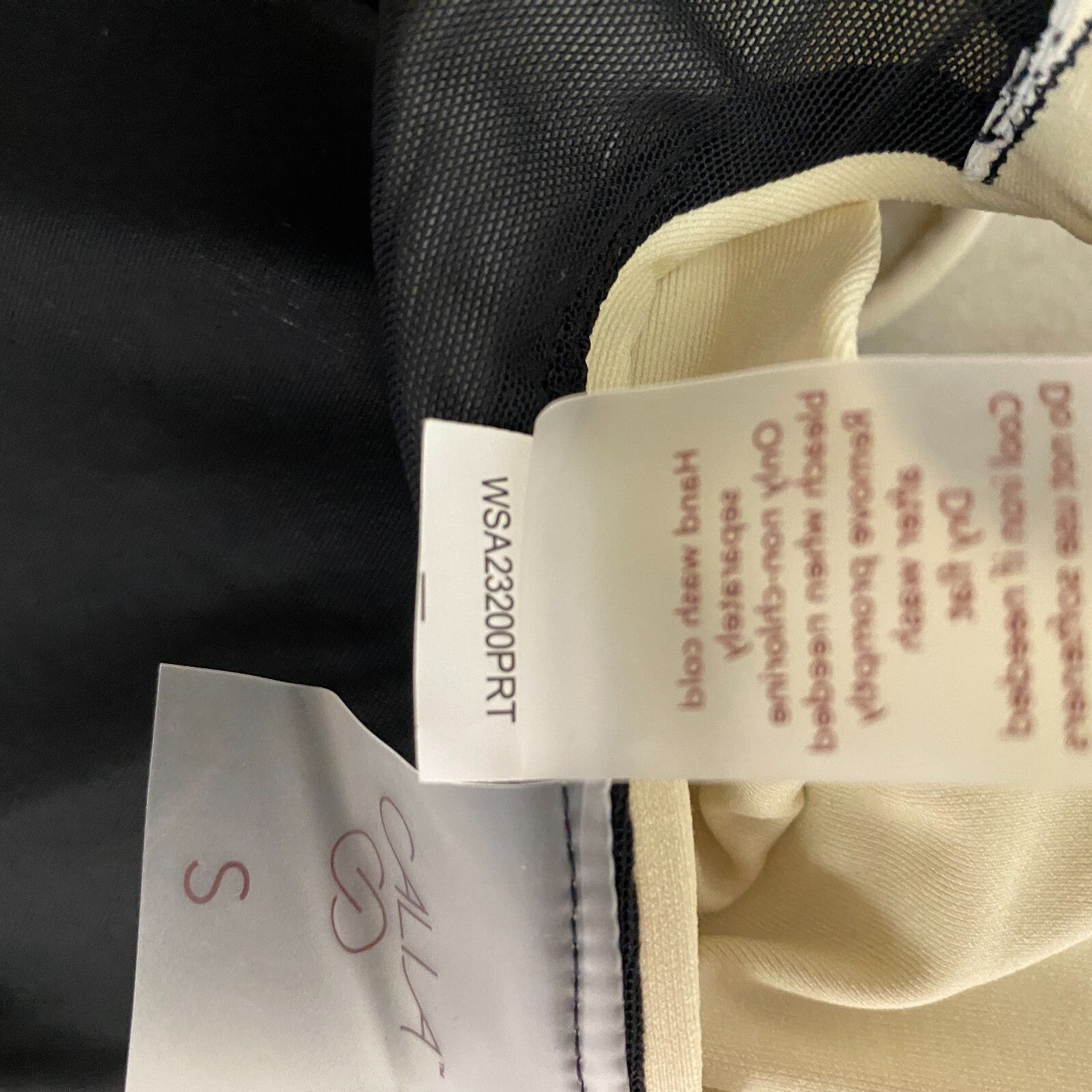 Calia Women's Tie Back Bikini Top Black Color block WSA23200PRT Brand New!