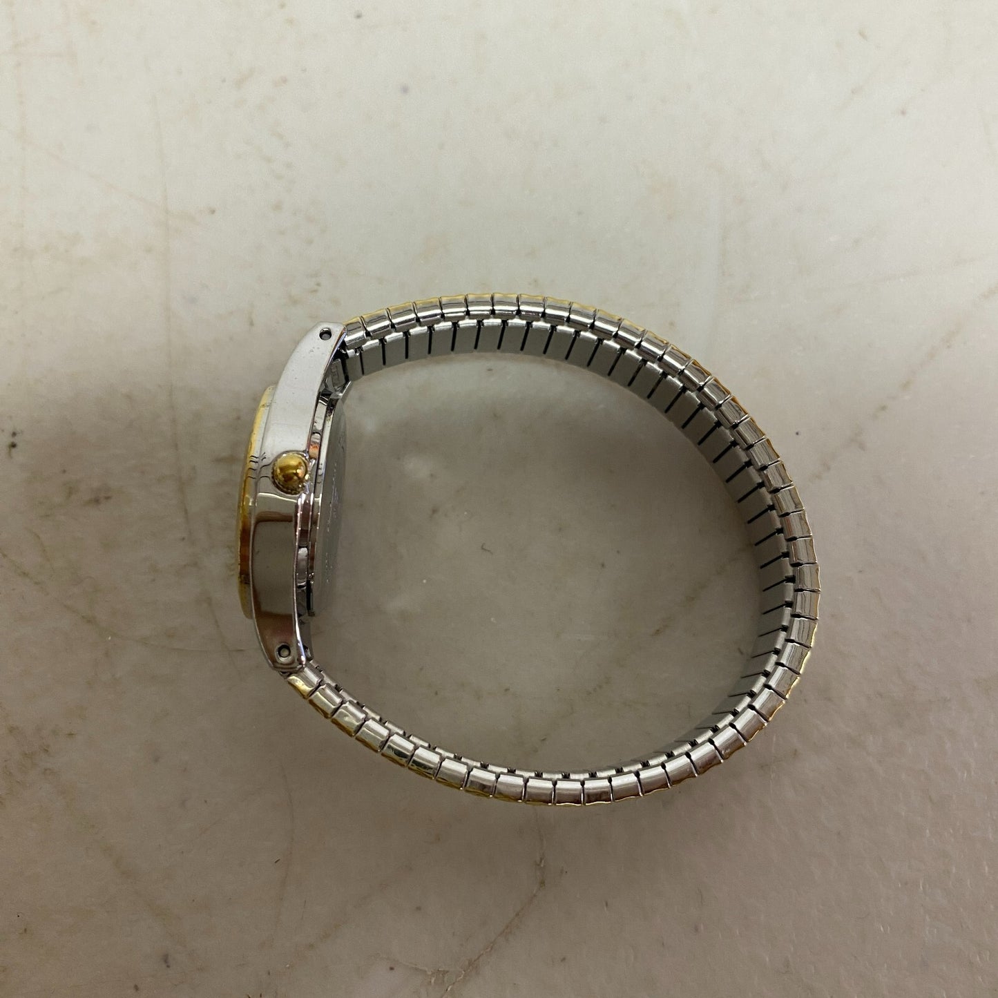 Armitron Watch Japan Quartz Women Dual Tone Gold Plated Stretch Steel 75/5420TTG