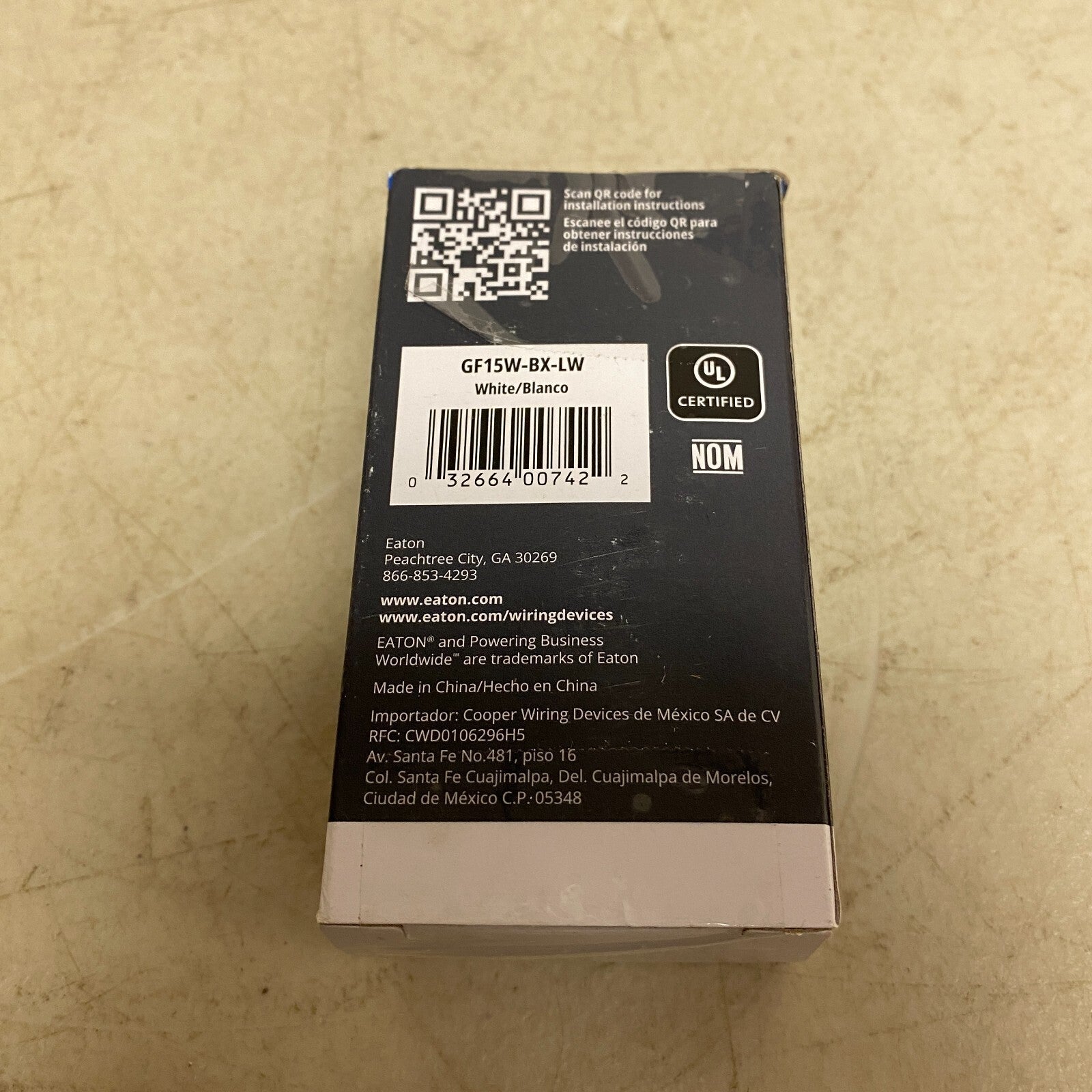 Eaton GFCI  TWRSGF15W Outlet Duplex Receptacle 15A 125V White EA