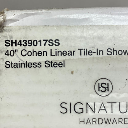 Signature Hardware 40" Cohen Linear Tile-In Shower Drain - Brushed Stainless....