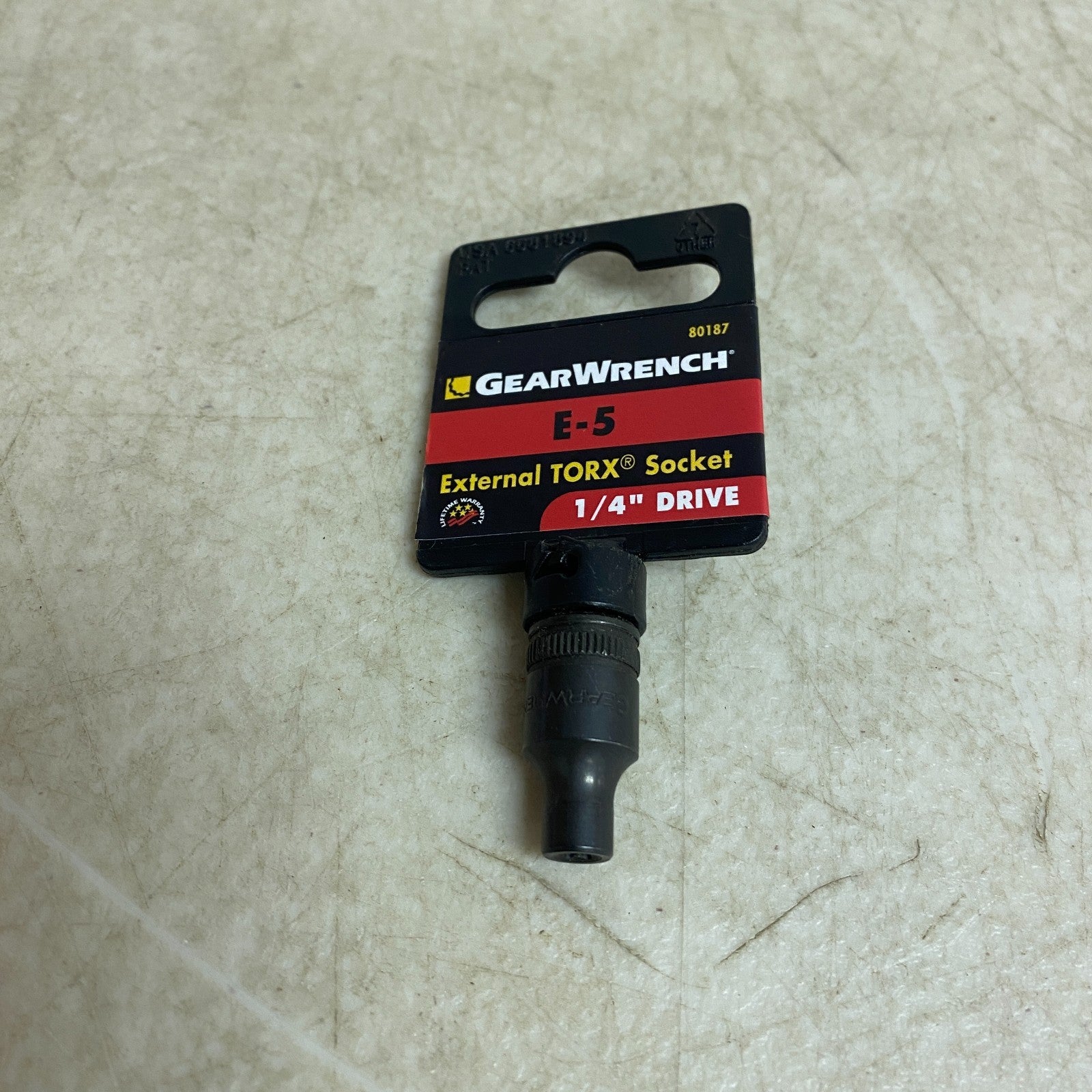 GEARWRENCH ¼″ Drive External Trox Socket E5 Black Oxide Finish 80187