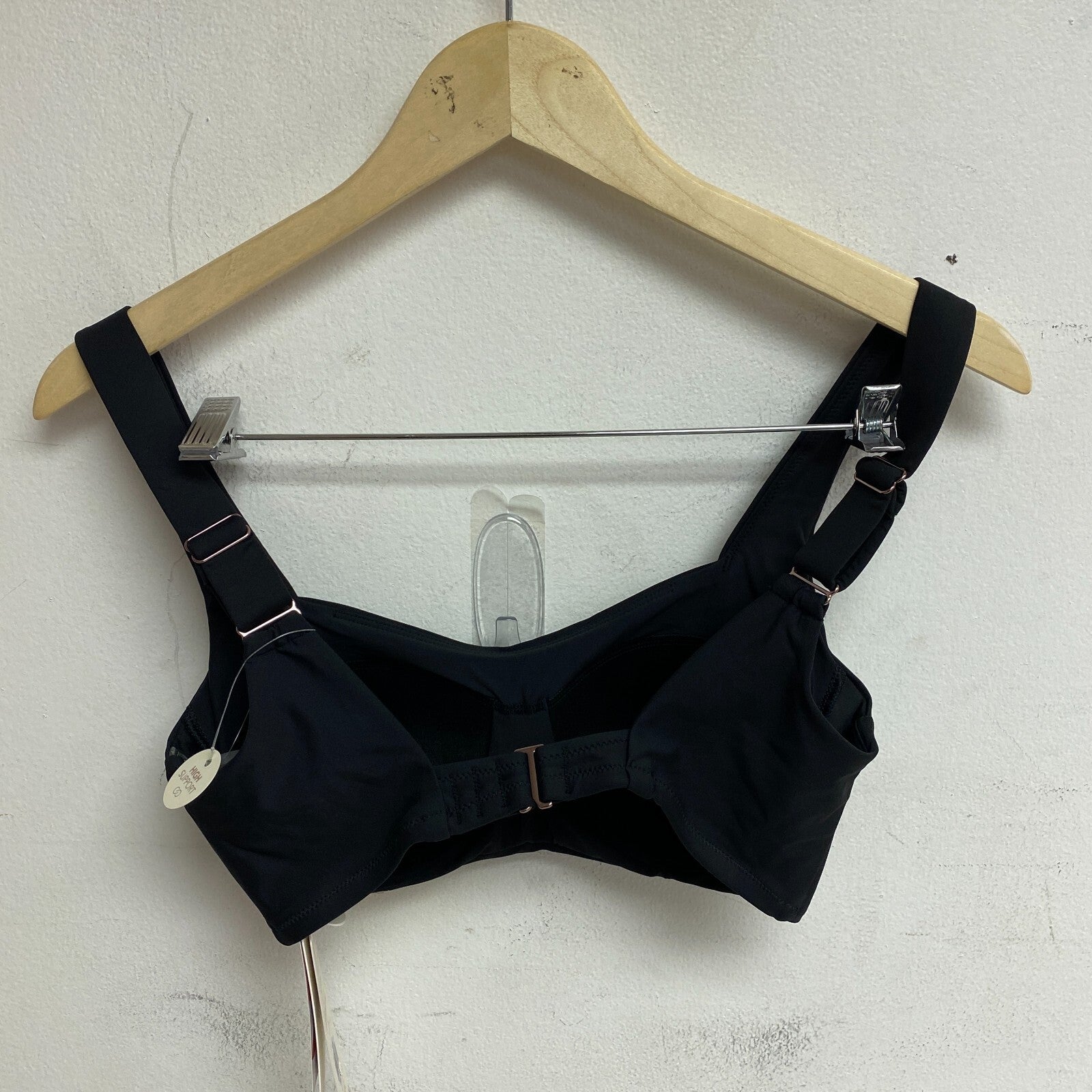 Calia Women's Swim Bikini Top Power Sculpt High Support Top Pure Black WSA22208