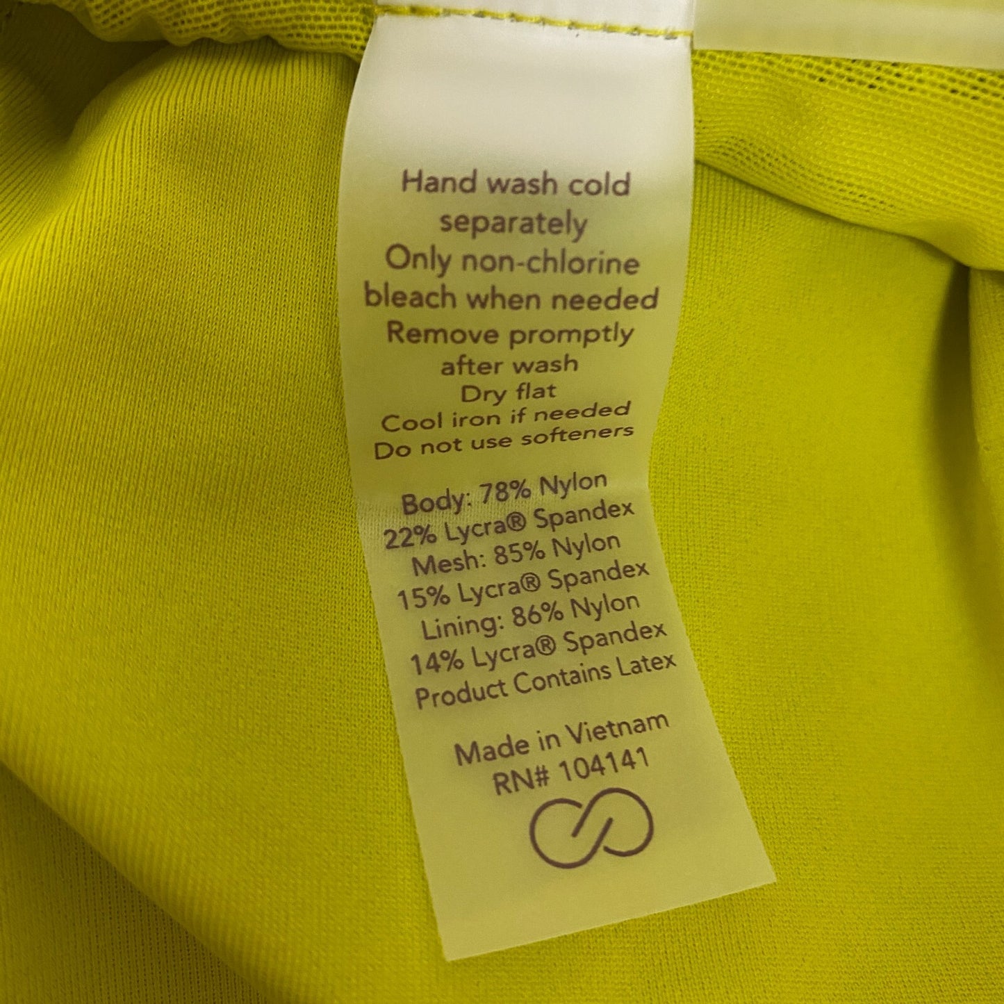 Calia Women's Swim Medium Support Tie Front Long Line Bikini Top Green Multi New