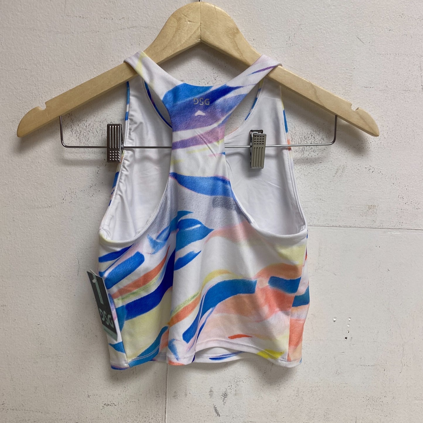 DSG Girls' Performance Shelf Bra Tank Swim Top Summer Watercolor DAG23712PRT