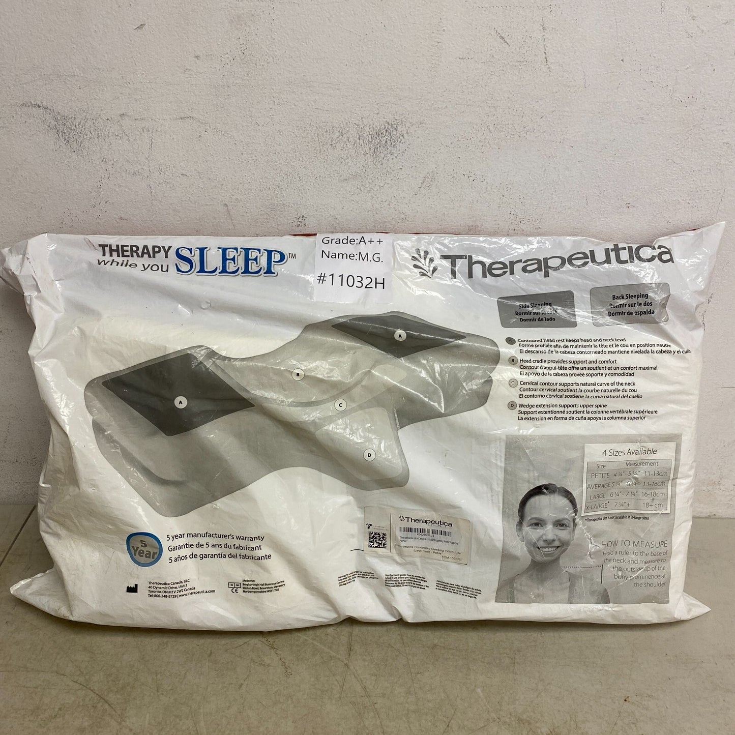 Core Products Therapeutica Orthopedic Petite Size Sleeping Pillow