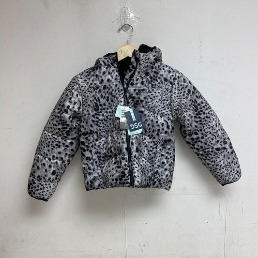 DSG Girls Insulated Puffer Jacket PRT Watercolor Dots Black DOG23501PRTA New!