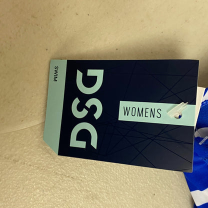 DSG Women's Long Line Scoop Neck Bikini Top Speed Stripe Blue DSW2786PRTZ