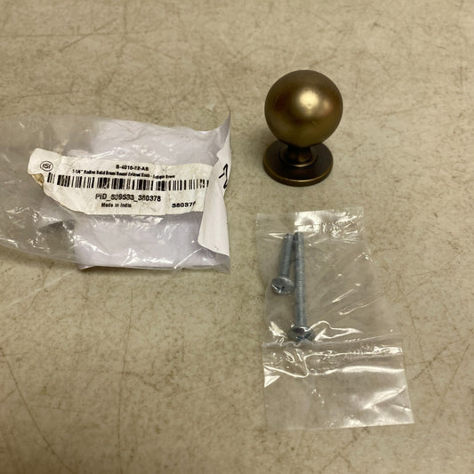 Signature Hardware 1-1/4" Rodino Solid Brass Round Cabinet Knob - Antique Brass