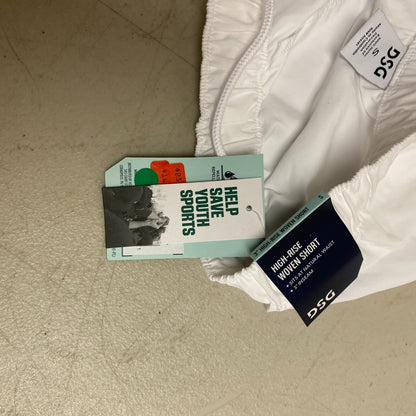 DSG Women's Notched Woven Shorts Pure White Solid  DAW13108